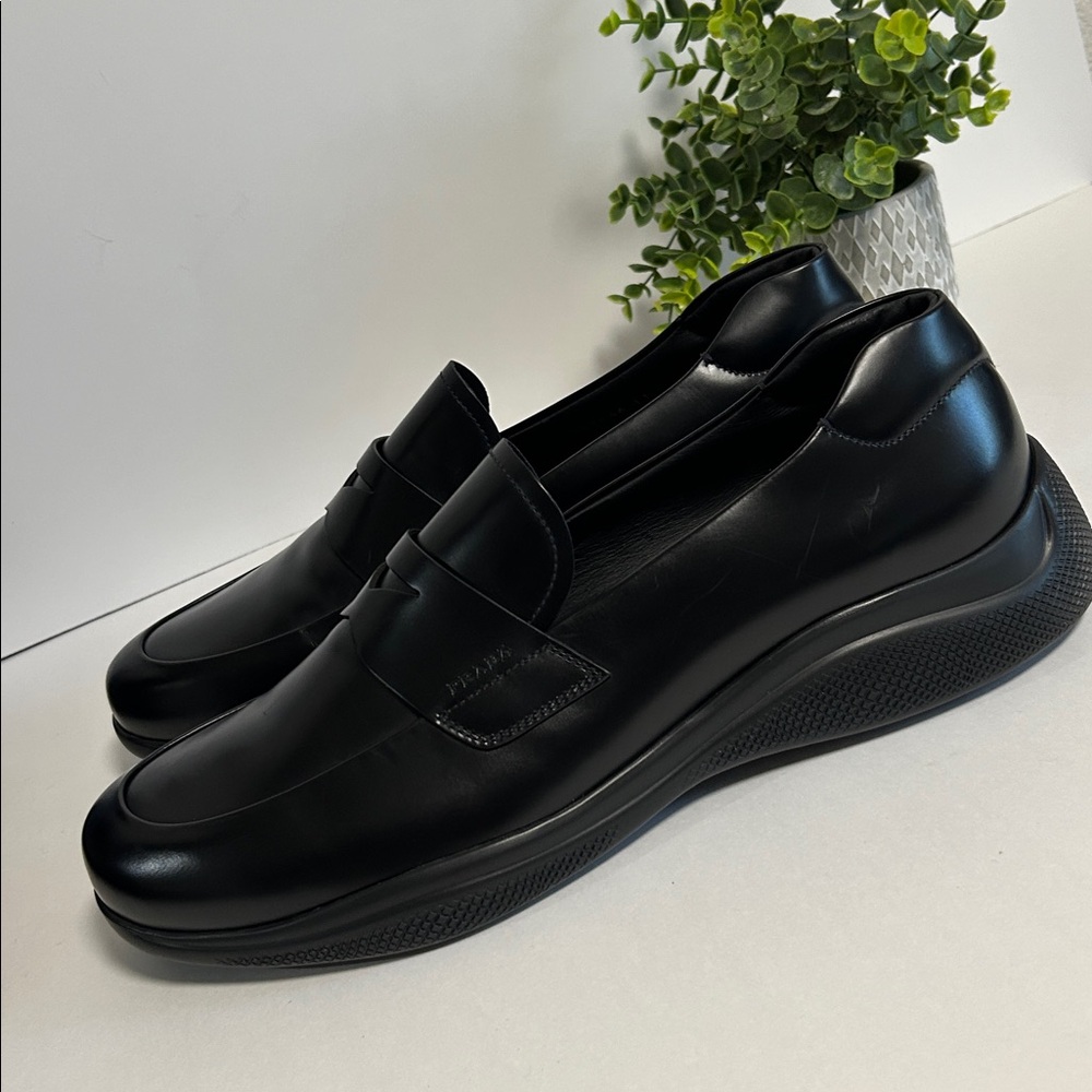 Prada Men's Classic Black Slip-On Loafers - Picture 8 of 17